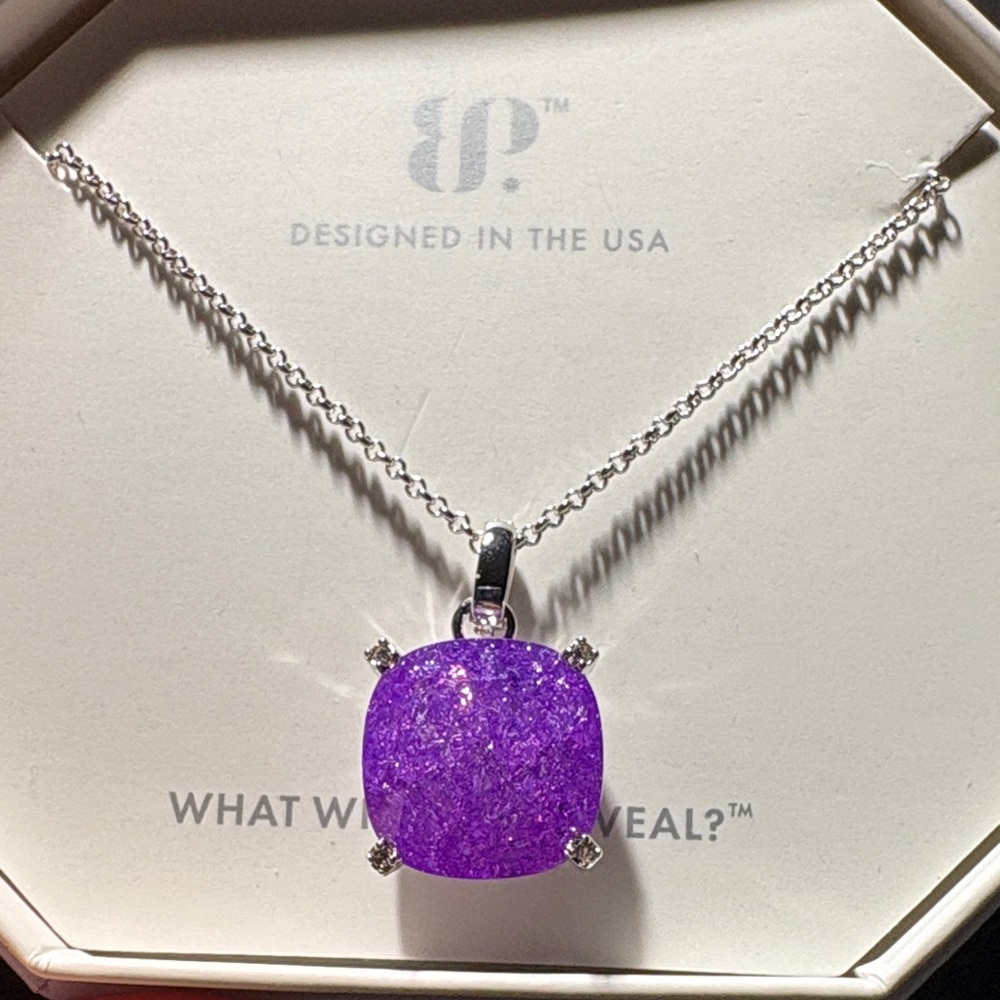 Sparkling Purple Pendant Necklace